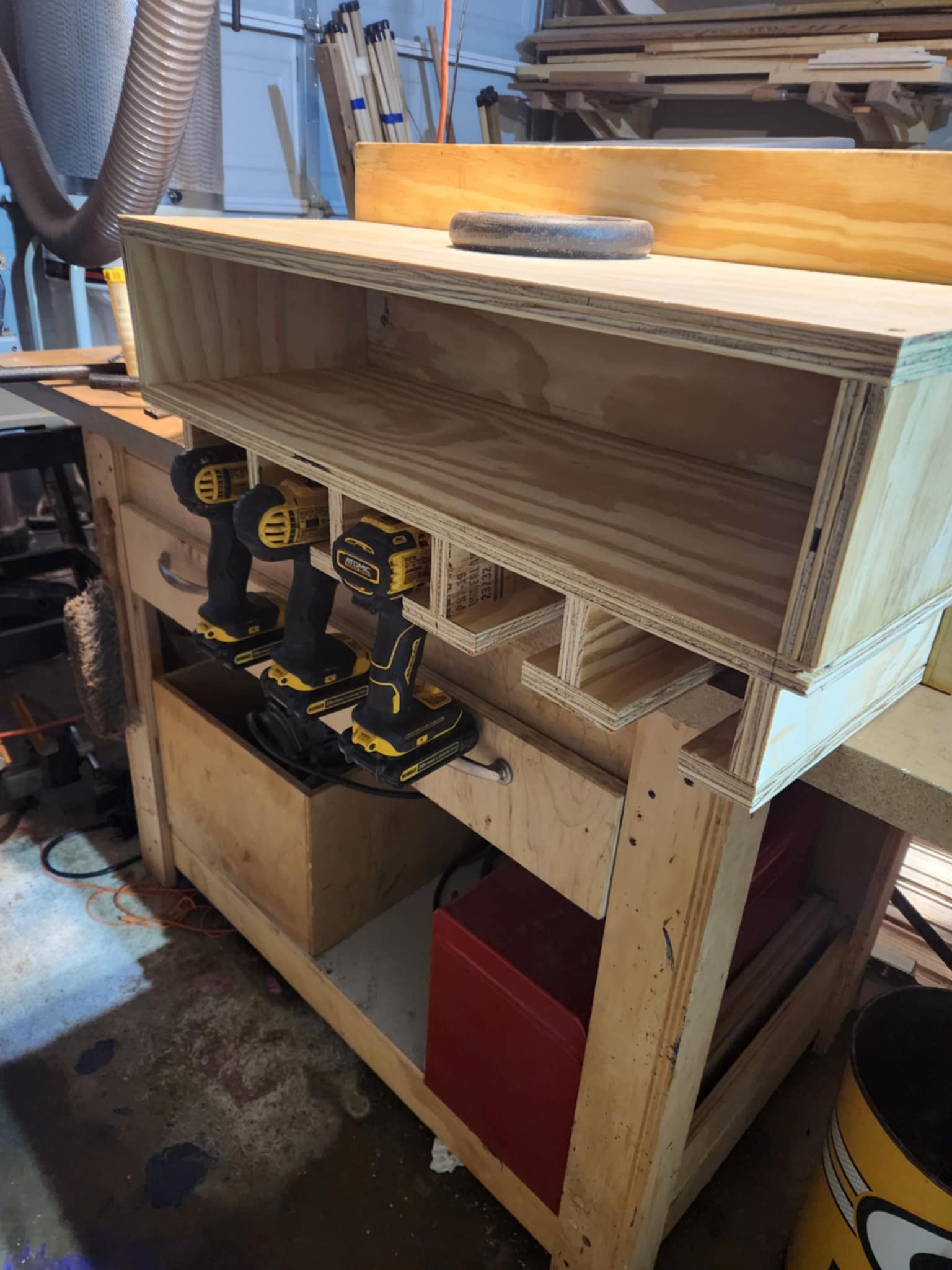 Wooden tool rack for workshop organization